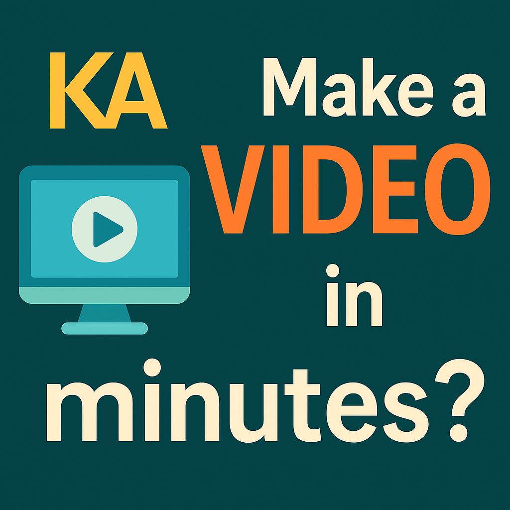 Minimalist thumbnail design representing AI video creation with Kling AI, clean colors and modern flat style.